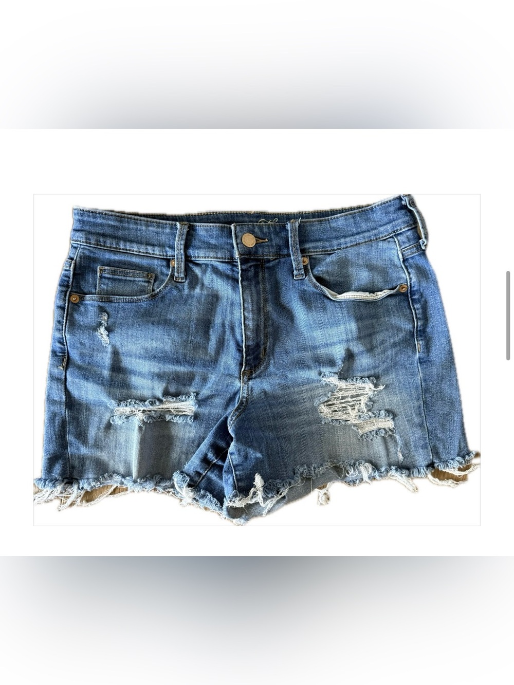 Universal Thread Distressed Blue Denim Jean Shorts Size 10